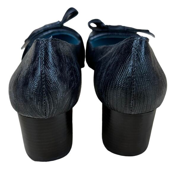 Frances Valentine NWOB Kit Block Heel Pump Dark Gray Size 6.5B Lizard Skin - Picture 3 of 8